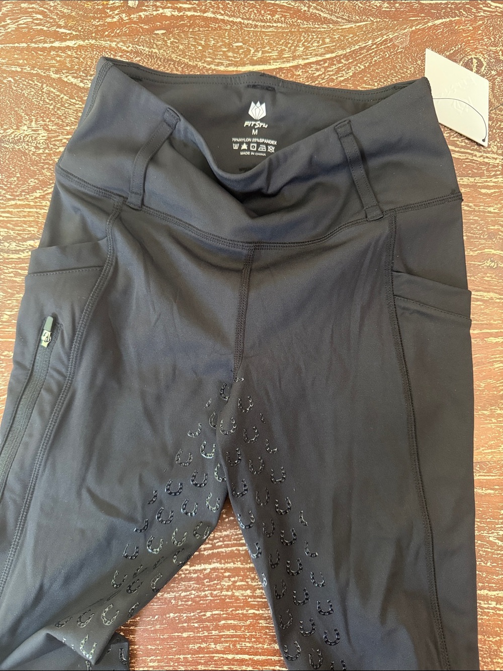 Kids Black Riding Leggings with Silicone Knee Grips